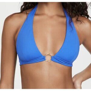 Joues de Sable XS Women Nicole Ring V-neck Halter Bikini Top Blue